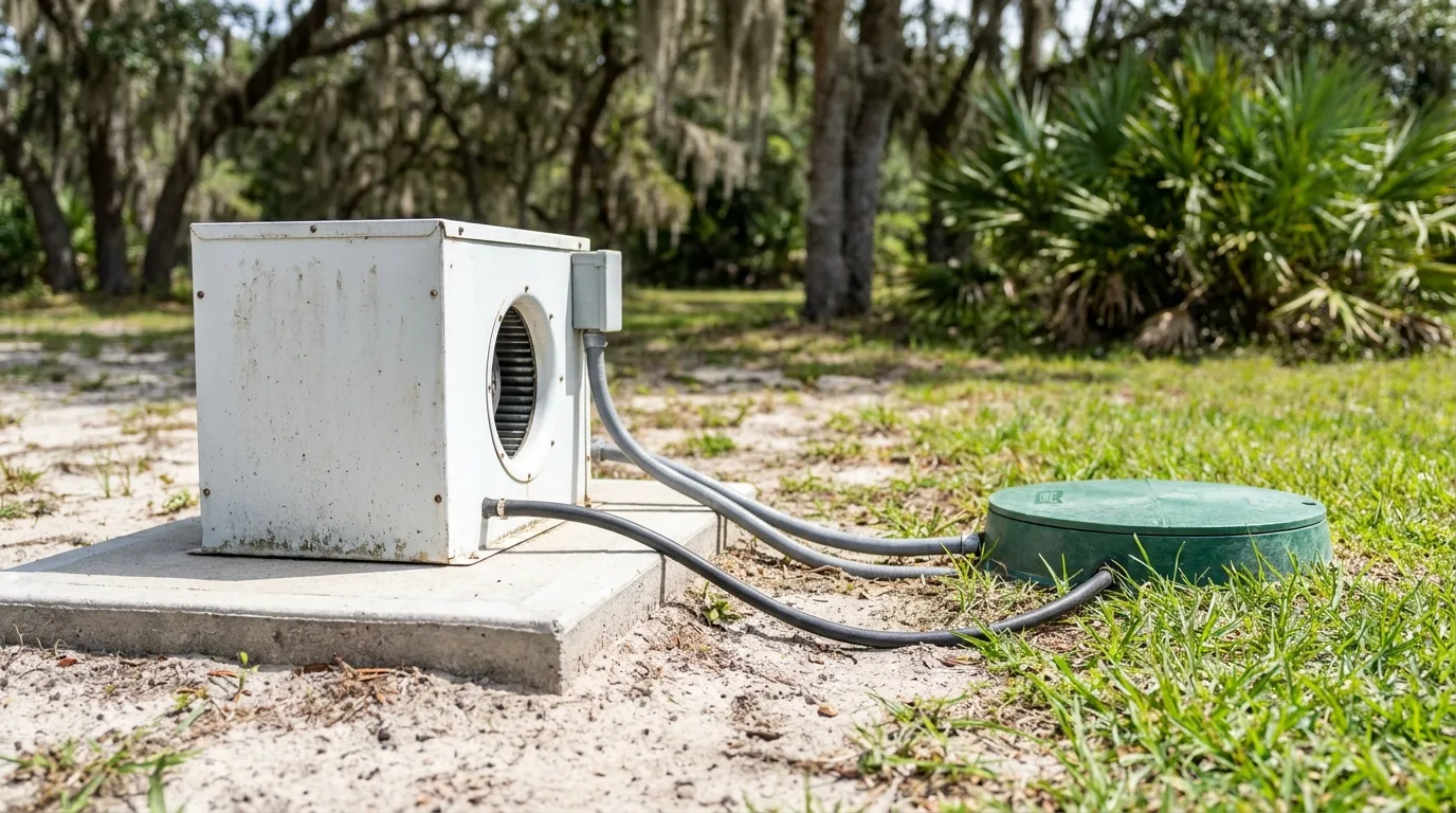 Aerobic treatment unit and blower on an ENR septic system