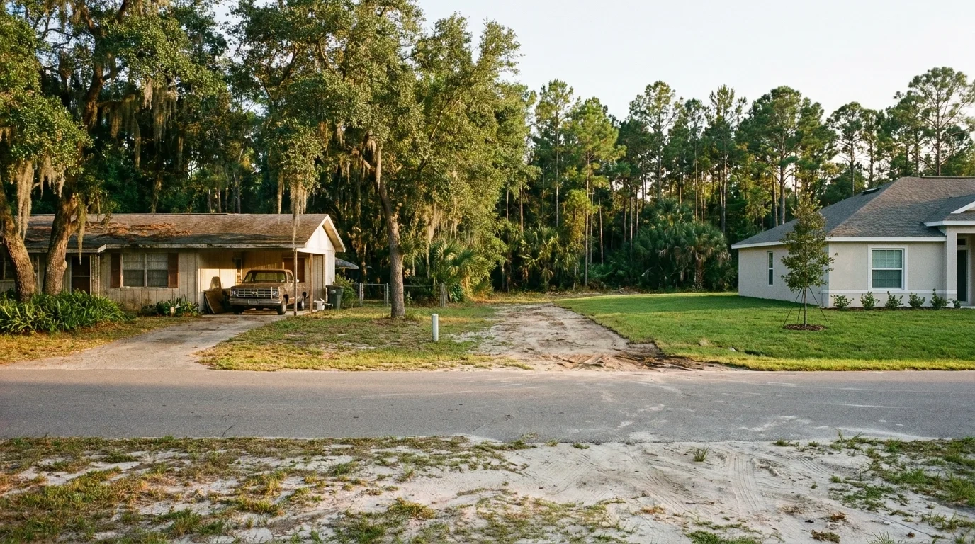 Mixed older and newer homes in south Marion County