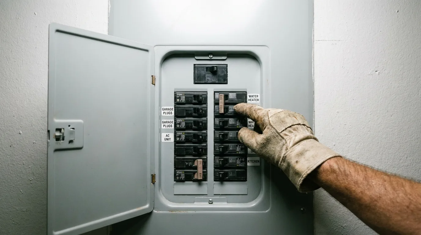 Shutting power at the breaker panel before entering standing water
