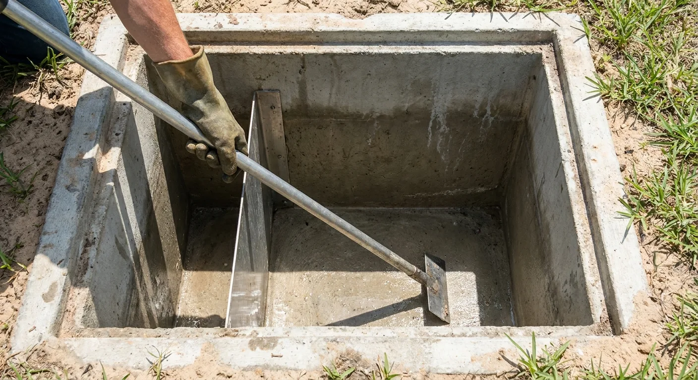 Scraping baffles and walls during a full grease trap service