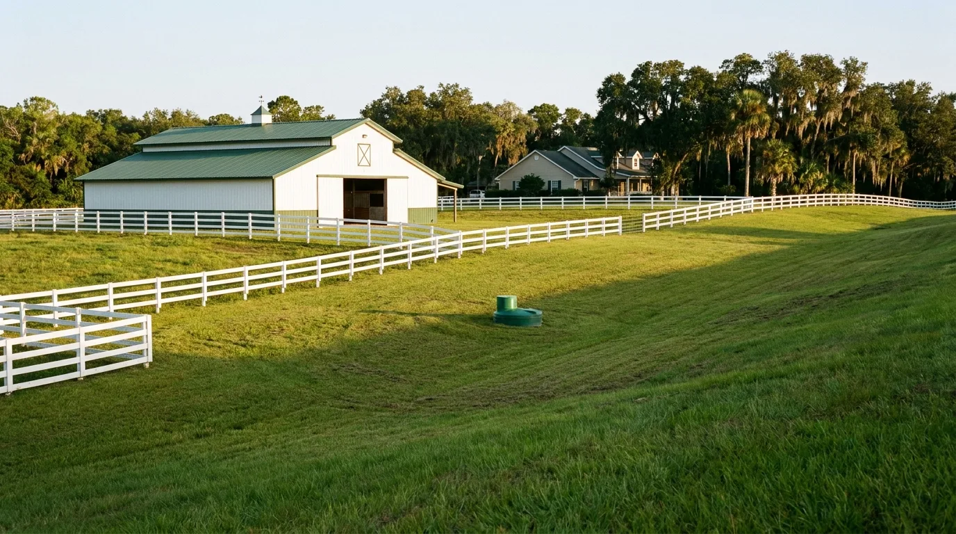 Septic systems serving a barn and residence on an Ocala FL horse farm