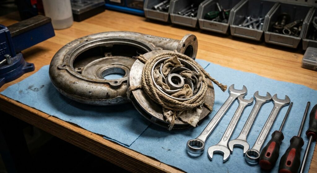 Pump impeller clogged with wipes causing lift station failure