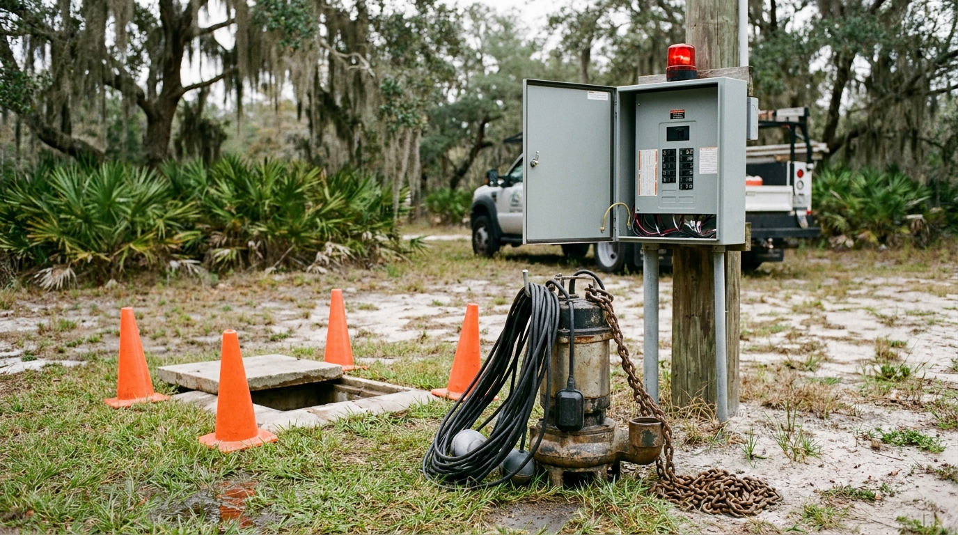 Lift station pump and control panel service in Ocala FL