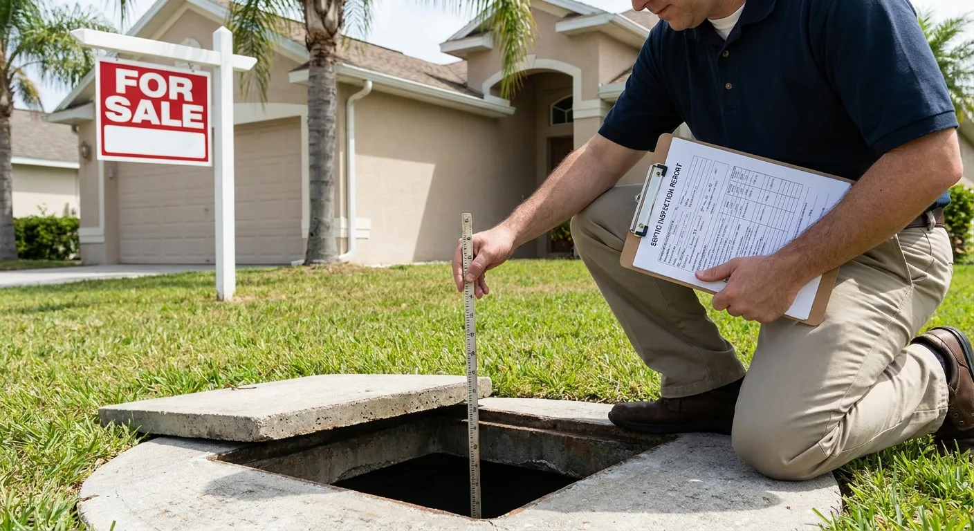 Real estate septic inspection before closing on an Ocala FL home