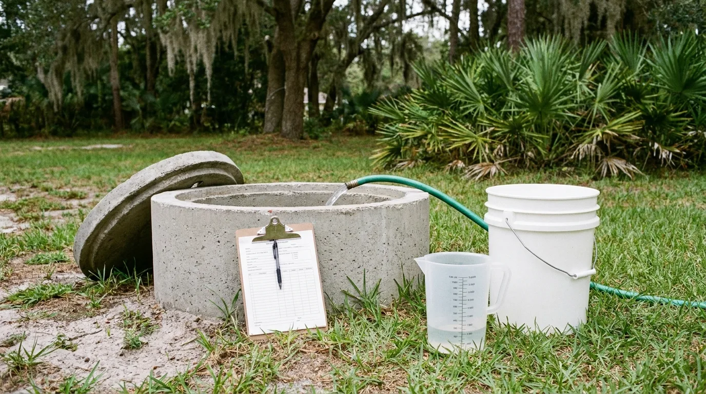 Running a water load test on a Marion County drain field