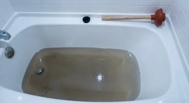 Sewage backing up into a bathtub drain at an Ocala Florida home