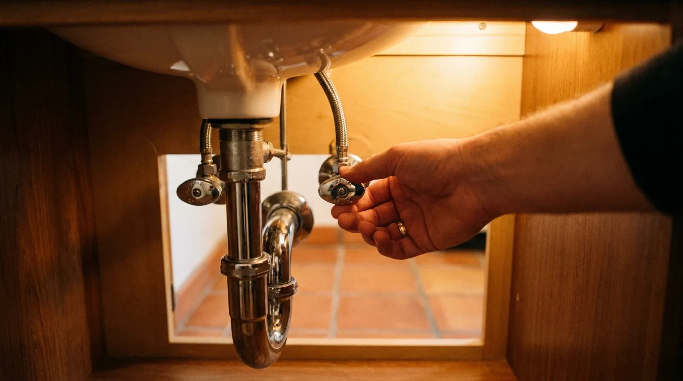 Shutting off water use during a septic backup